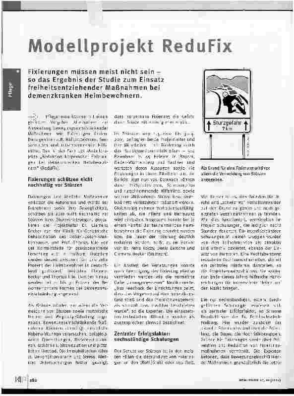 Vorschauseite 1: Modellprojekt ReduFix