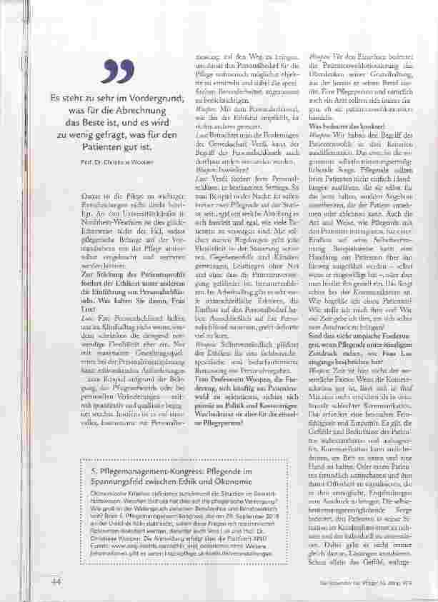 Vorschauseite 3: Die Pflege muss wieder menschlicher werden