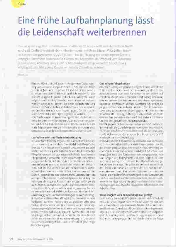 Vorschauseite 1: Eine frühe Laufbahnplanung lässt die Leidenschaft weiterbrennen