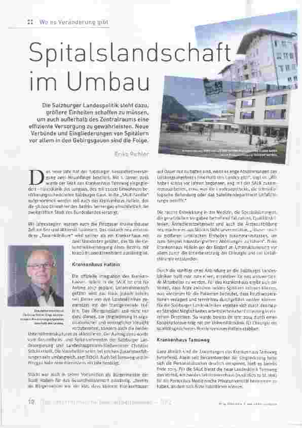 Vorschauseite 1: Spitalslandschaft im Umbau