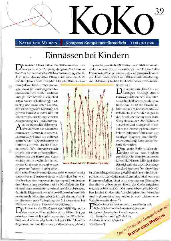Vorschauseite 1: Einnässen bei Kindern
