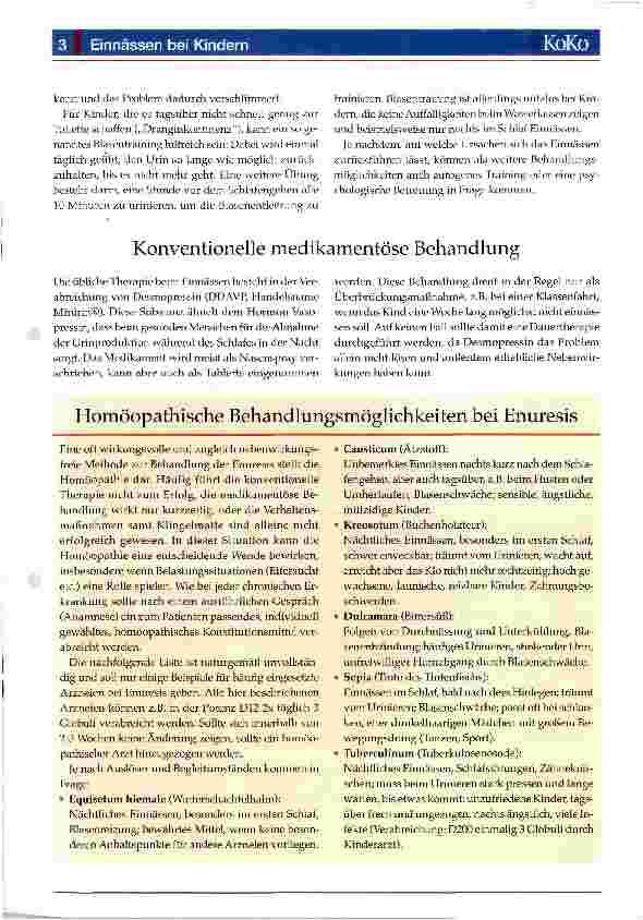 Vorschauseite 3: Einnässen bei Kindern