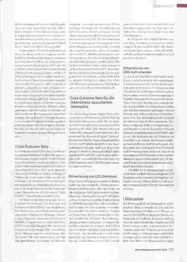 Vorschauseite 2: Entwicklung eines Core Outcome Sets für die klinische Forschung zur Inkontinenzassoziierten Dermatitis