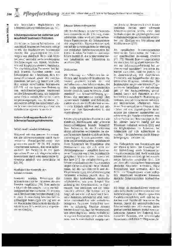 Vorschauseite 6: Schmerzerfassung bei sedierten und maschinell beatmeten Patienten - Eine systematische Literaturstudie
