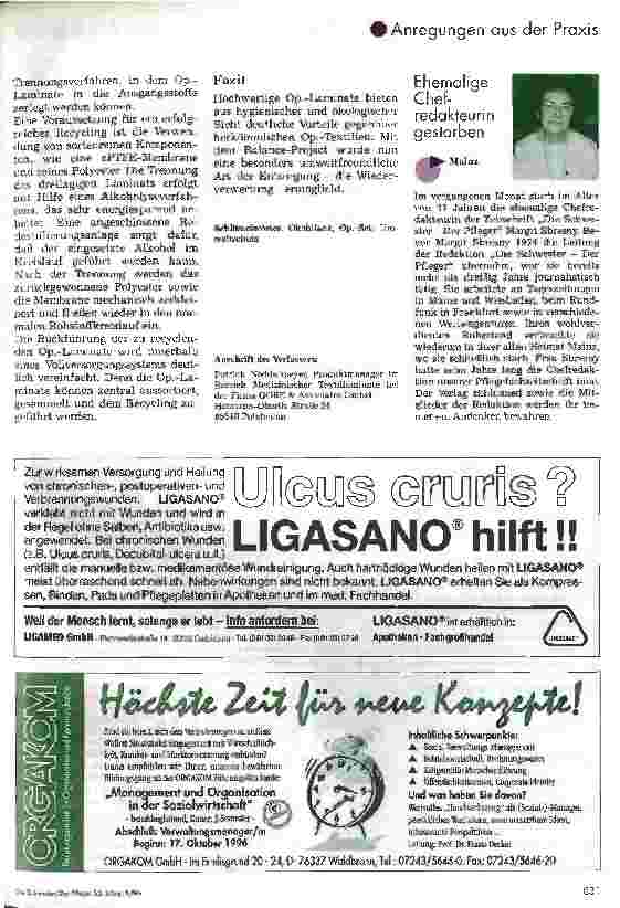 Vorschauseite 2: Ökologische Aspekte bei der Verwendung von Textillaminaten im Op. -Bereich