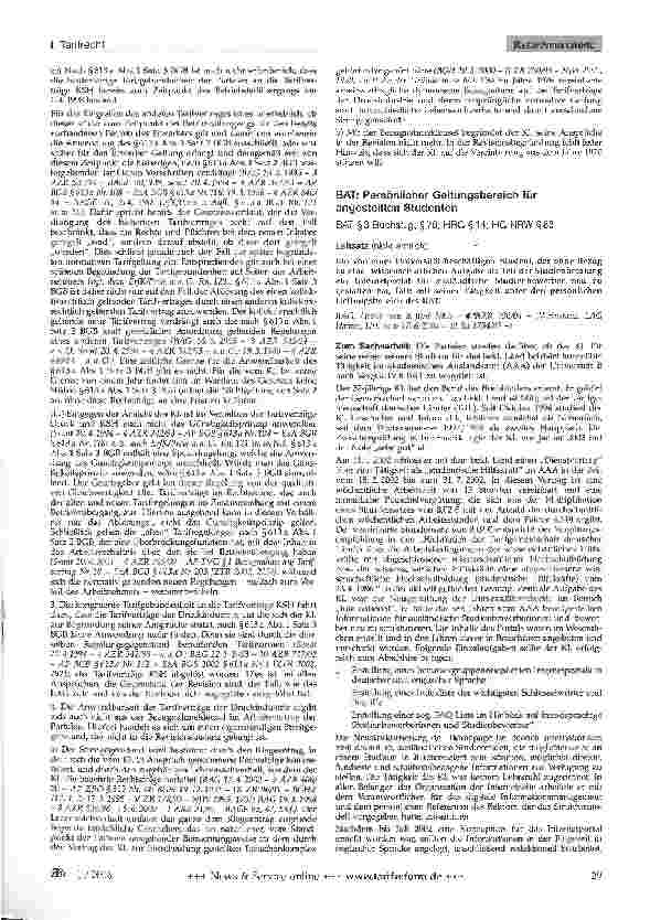 Vorschauseite 1: BAT: Persönlicher Geltungsbereich für angestellten Studenten