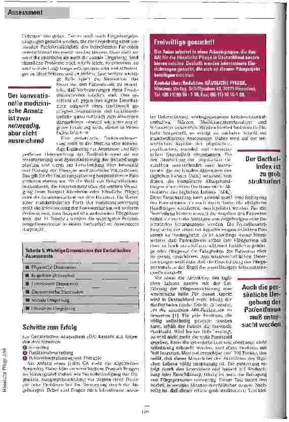 Vorschauseite 2: Sinnvolle Datenerfassung Die Bedeutung des Geriatrischen Assessments für die häusliche Pflege