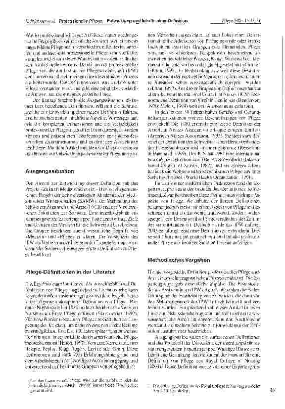 Vorschauseite 2: Professionelle Pflege - Entwicklung und Inhalte einer Definition