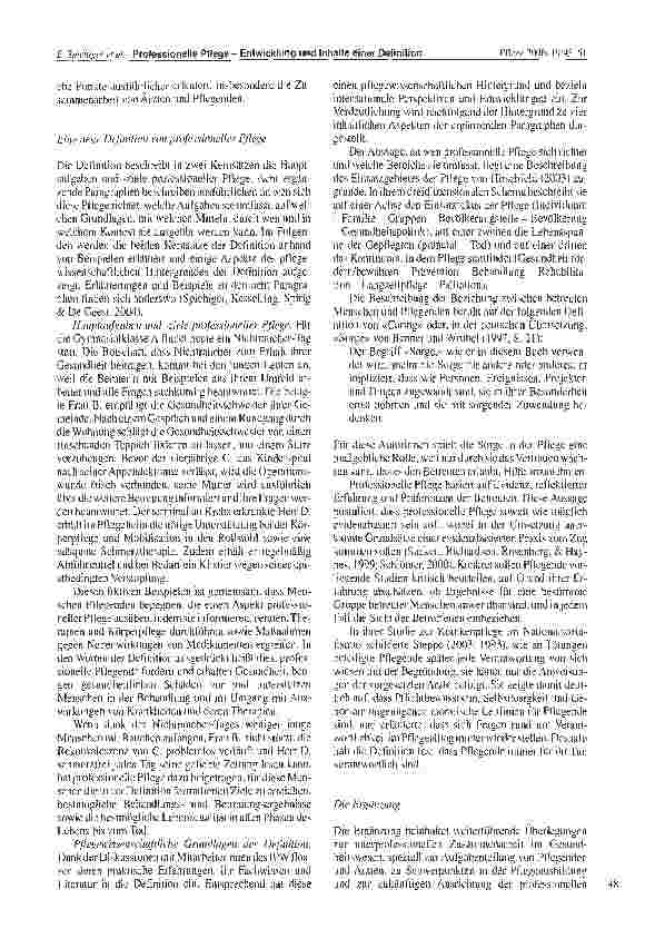 Vorschauseite 4: Professionelle Pflege - Entwicklung und Inhalte einer Definition