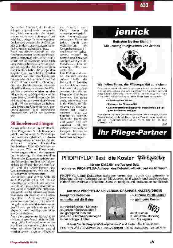 Vorschauseite 2: Kongreßmesse Häusliche Pflege in Essen: Pflegedienste fühlen sich als Befehlsempfänger der Krankenkassen