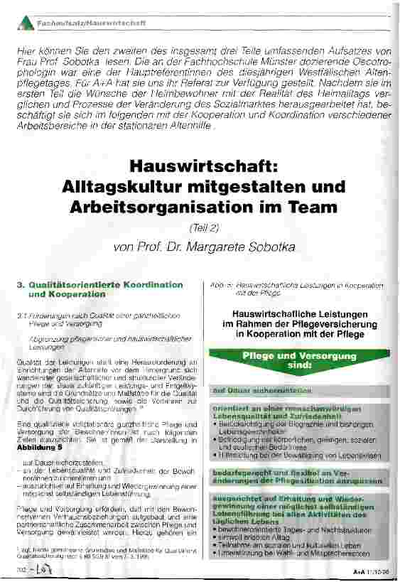 Vorschauseite 1: Hauswirtschaft: Alltagskultur mitgestalten und Arbeitsorganisation im Team (Teil 2)