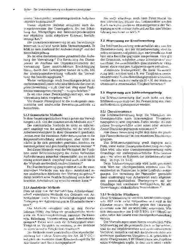 Vorschauseite 3: Die Schlüsselbewertung von Beamten-Dienstposten - zulässige Grundlage einer funktionsgerechten Besoldung auch unter gleichstellungsrechtlichem Aspekt
