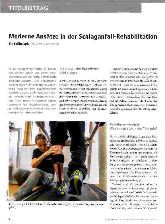 Vorschauseite 1: Moderne Ansätze in der Schlaganfall-Rehabilitation