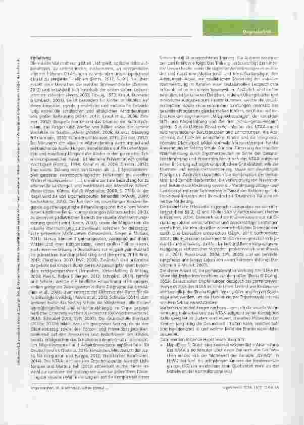 Vorschauseite 2: Schau genau! Eine randomisiert kontrollierte Pilotstudie über die präventive Effektivität des neuropsychologischen Trainingsprogramms Adlerauge Anyel in der pädiatrischen Ergother…