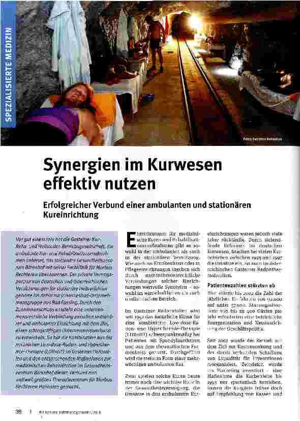 Vorschauseite 1: Synergien im Kurwesen effektiv nutzen