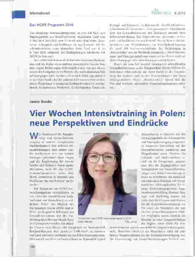Vorschauseite 2: European Networking: das HOPE-Austauschprogramm 2017