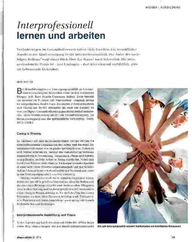 Vorschauseite 1: Interprofessionell lernen und arbeiten