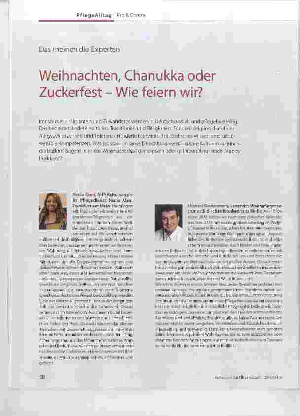 Vorschauseite 1: Das meinen die Experten Weihnachten, Chanukka oder Zuckerfest Wie feiern wir?