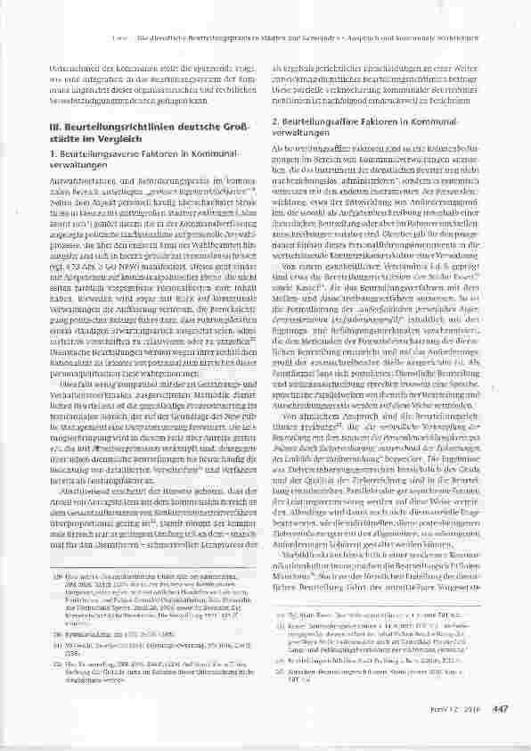 Vorschauseite 4: Die dienstliche Beurteilungs-praxis in Städten und Gemeinden Anspruch und kommunale Wirklichkeit