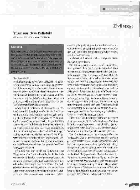 Vorschauseite 1: Sturz aus dem Rollstuhl