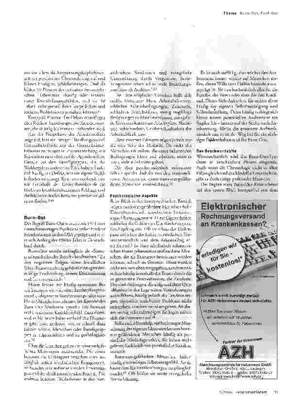 Vorschauseite 3: Burn-Out bei Hebammen? Wege aus der Krise