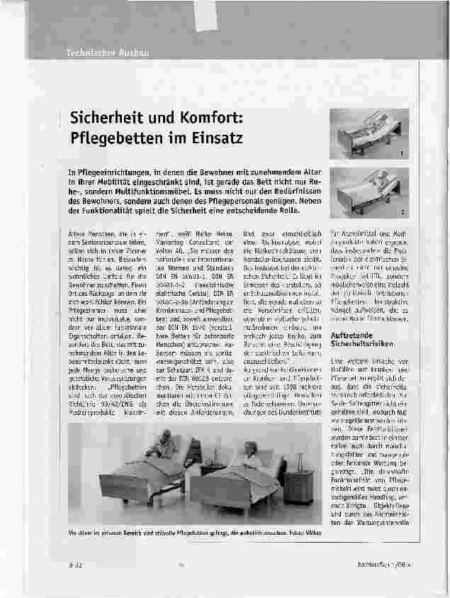 Vorschauseite 1: Sicherheit und Komfort: Pflegebetten im Einsatz
