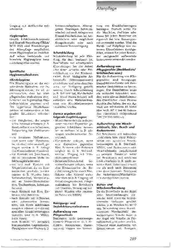 Vorschauseite 2: Hygiene und Infektionsprävention in Einrichtungen der AltenpflegeTeil 1: Spezifische Hygienemaßnahmen