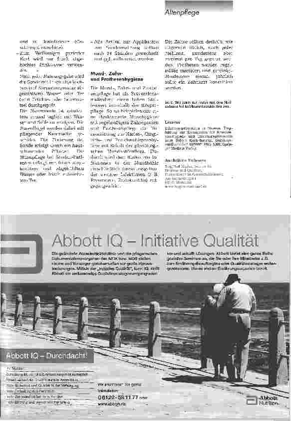Vorschauseite 6: Hygiene und Infektionsprävention in Einrichtungen der AltenpflegeTeil 1: Spezifische Hygienemaßnahmen