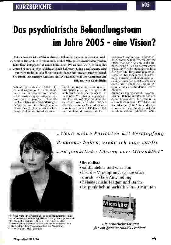 Vorschauseite 1: Das psychiatrische Behandlungsteam im Jahre 2005 - eine Vision?