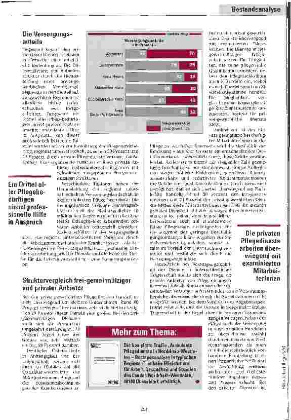Vorschauseite 2: Private und frei-gemeinnützige Dienste im Vergleich Ambulante Pflegedienste in Nordrhein-Westfalen - Bestandsaufnahme in typischen Regionen