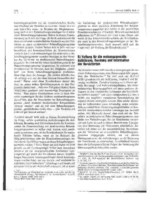 Vorschauseite 2: Haftung der Krankenkassen im Zusammenhang mit strukturierten Behandlungsprogrammen -Qualitative Anforderungen an die Aufklärung, Beratung und Information durch Krankenkassen