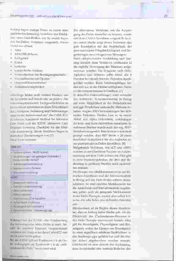 Vorschauseite 3: Das postoperative Delir - „Still deliriuos after all these years“
