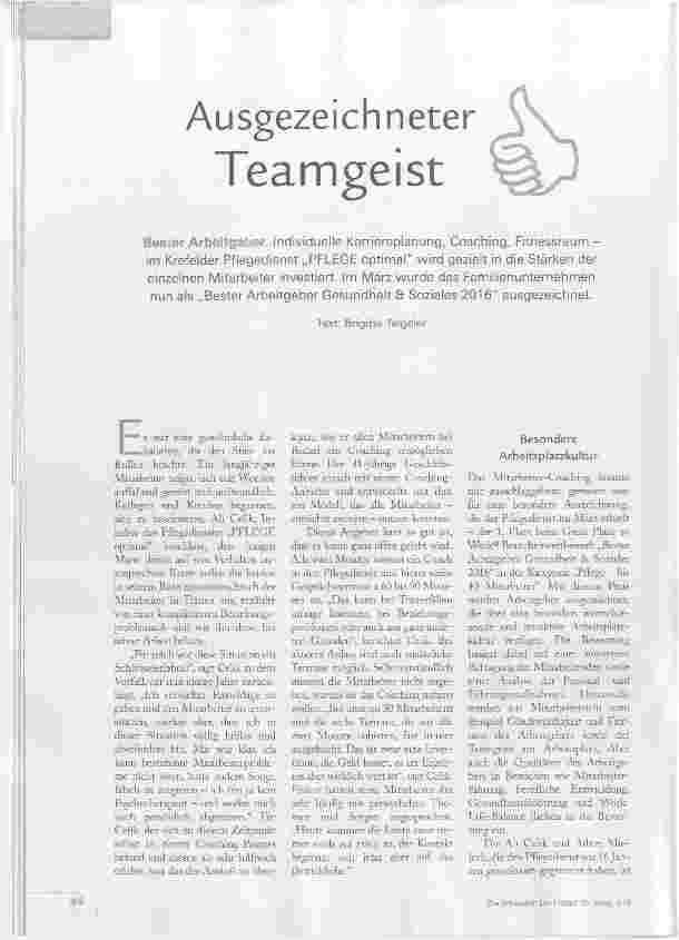 Vorschauseite 1: Ausgezeichneter Teamgeist