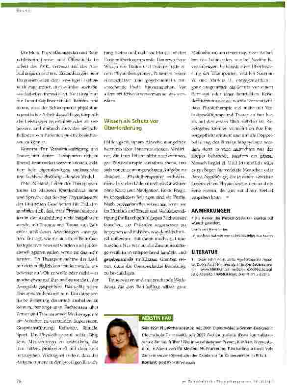 Vorschauseite 3: Blickpunkt Trauer: der Umgang mit Verlust Teil 1: Überblick - Physiotherapeuten in der Rolle des Begleiters durch schwierige Zeiten