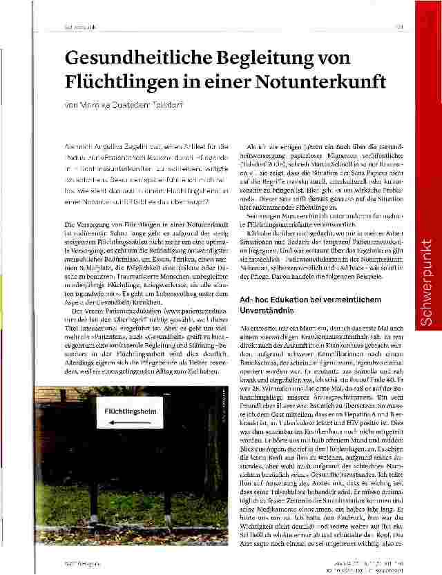 Vorschauseite 1: Gesundheitliche Begleitung von Flüchtlingen in einer Notunterkunft