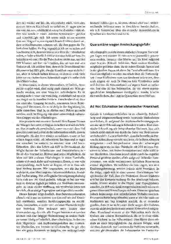 Vorschauseite 2: Gesundheitliche Begleitung von Flüchtlingen in einer Notunterkunft