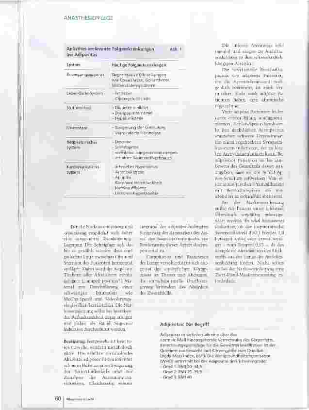 Vorschauseite 2: Schwergewichtige benötigen spezielle Anästhesie