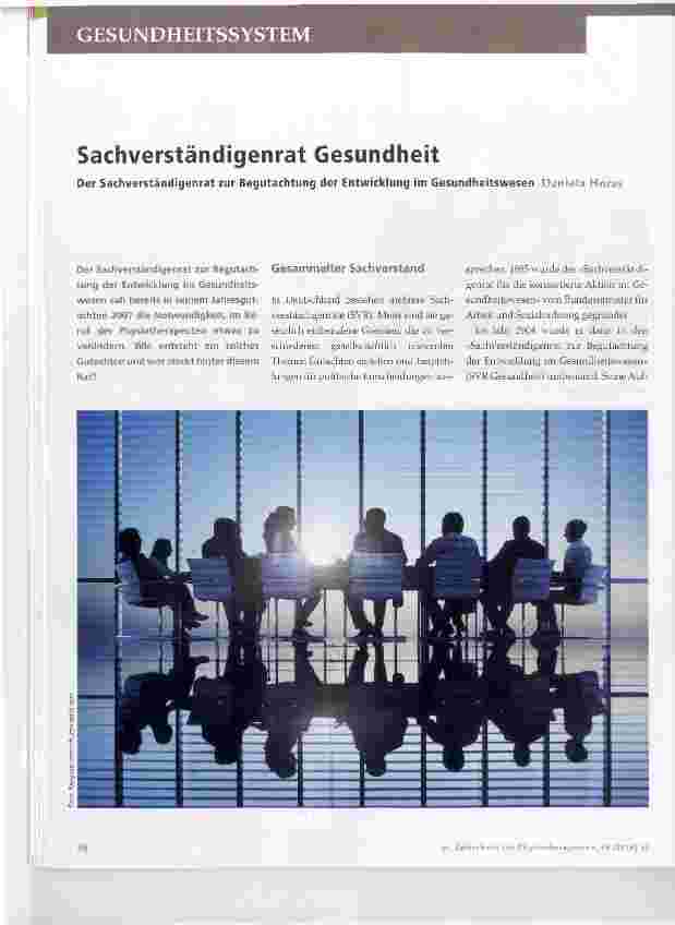 Vorschauseite 1: Sachverständigenrat Gesundheit