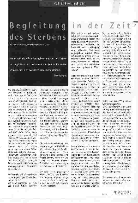 Vorschauseite 1: Begleitung in der Zeit des Sterbens