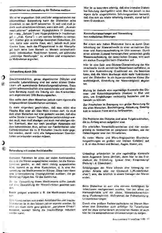 Vorschauseite 2: Diabetes Mellitus bei älteren Menschen - Krankheitsbild und Behandlung - Zusammenfassung von Referaten