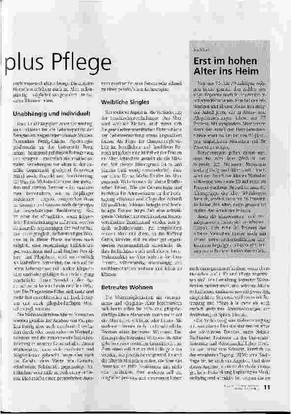 Vorschauseite 2: Wohnen wie gewohnt - plus Pflege