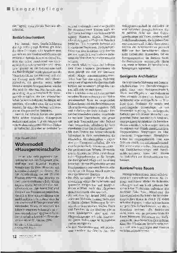 Vorschauseite 3: Wohnen wie gewohnt - plus Pflege