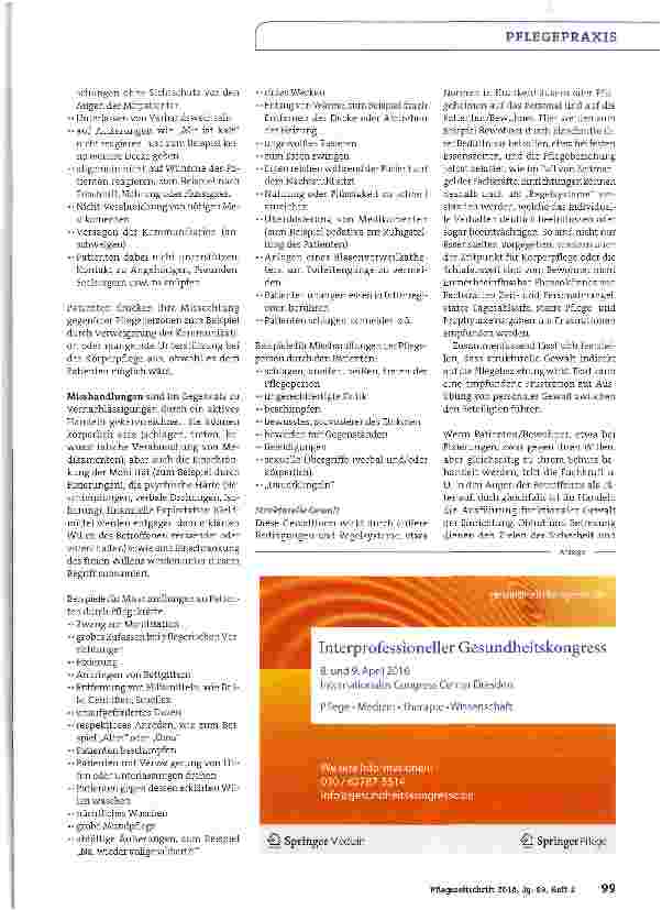 Vorschauseite 4: Gewalt zwischen Pflegenden und Patienten