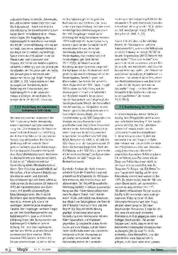 Vorschauseite 4: Entwicklung eines Instrumentes zur Feststellung des Kohärenzgefühls (nach Antonovsky)bei Patienten mit Rektumkarzinom