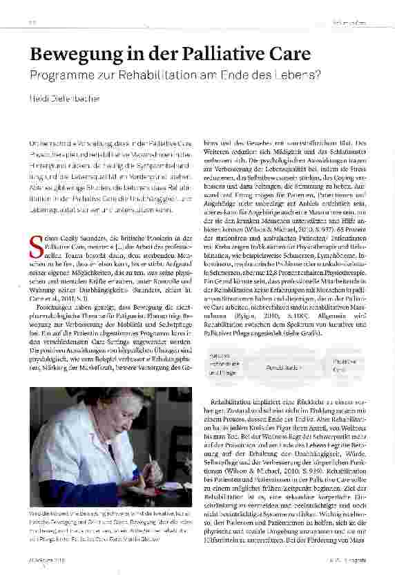 Vorschauseite 1: Bewegung in der Palliative Care