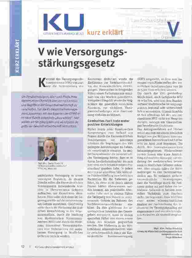 Vorschauseite 1: V wie Versorgungsstärkungsgesetz