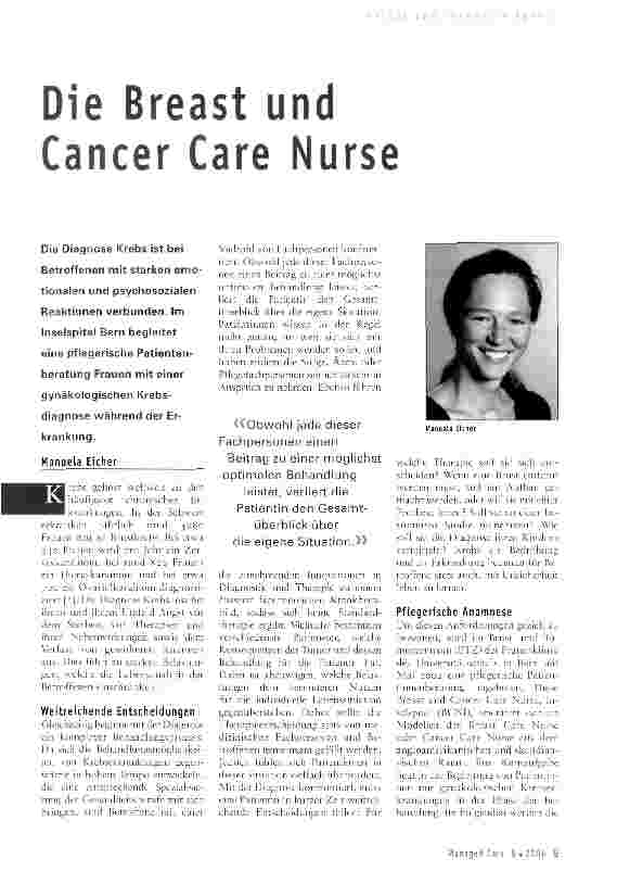 Vorschauseite 1: Die Breast und Cancer Care Nurse