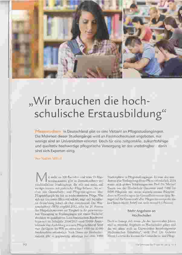 Vorschauseite 1: Wir brauchen die hochschulische Erstausbildung
