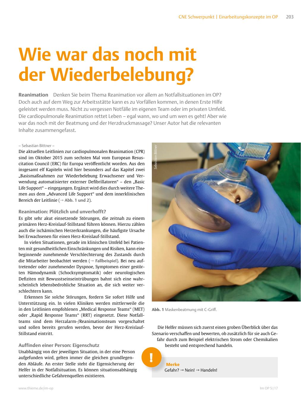 Vorschauseite 1: Wie war das noch mit der Wiederbelebung?