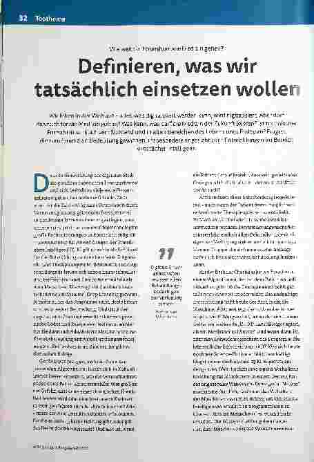Vorschauseite 1: Wie weit darf transhumane Medizin gehen? Definieren, was wir tatsächlich einsetzen wollen.